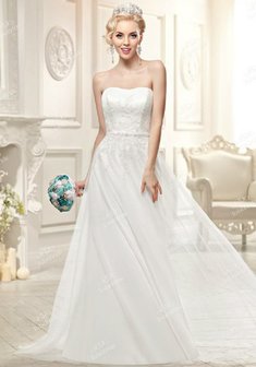 Свадебное платье В54695. А-силуэт, длинное без шлейфа.