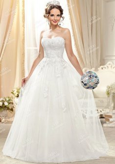 Свадебное платье В54704. С пышной юбкой, длинное без шлейфа.