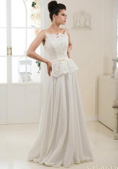 Свадебное платье C54813. С прямой юбкой, длинное со шлейфом.