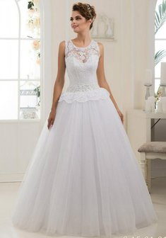 Свадебное платье C54816. С пышной юбкой, длинное без шлейфа.