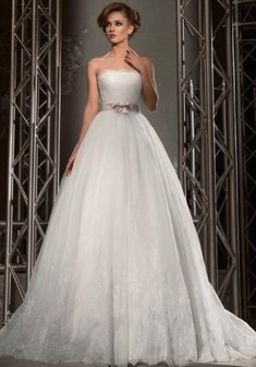 Свадебное платье C54829. С пышной юбкой, длинное со шлейфом.