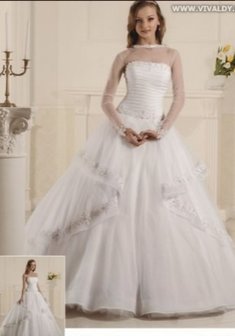 Свадебное платье В55029. С пышной юбкой, длинное без шлейфа.