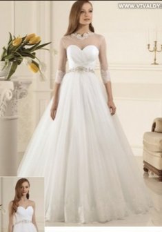 Свадебное платье В55037. С пышной юбкой, длинное без шлейфа.