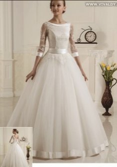 Свадебное платье В55055. С пышной юбкой, длинное без шлейфа.