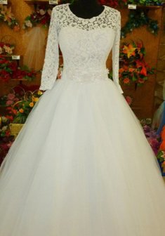 Свадебное платье С55142. С пышной юбкой, длинное без шлейфа.